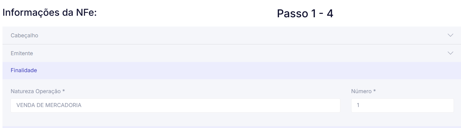 Finalidade e natureza da operação